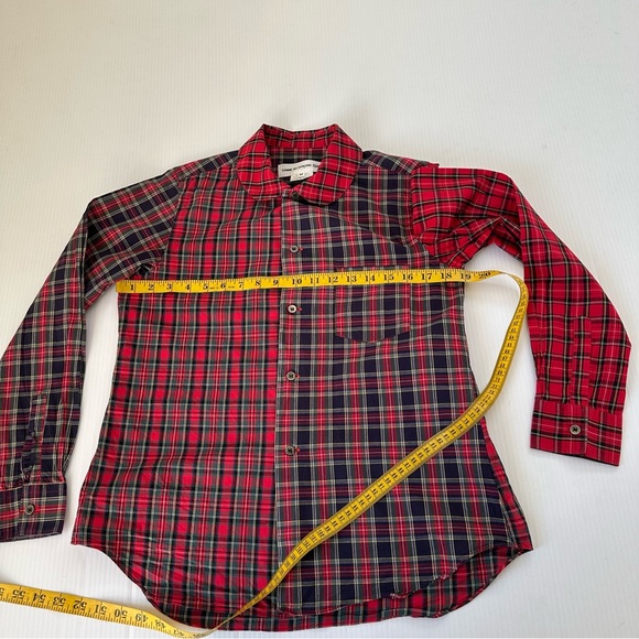 Authentic Comme des Garcons Girl Red Tartan Round Collar Shirt, M - Picture 9 of 10